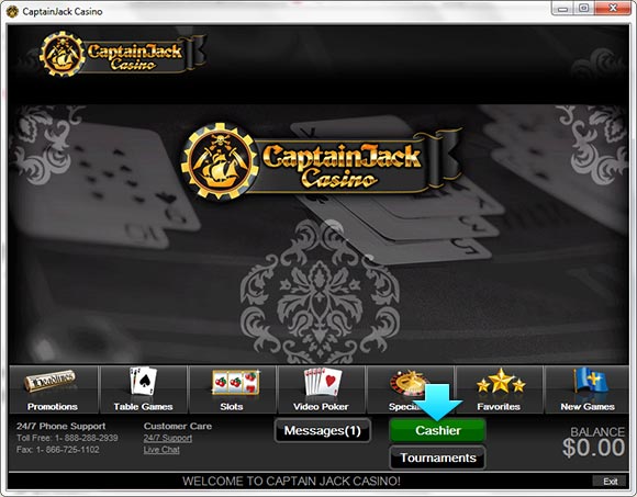 3. Open Casino Cashier